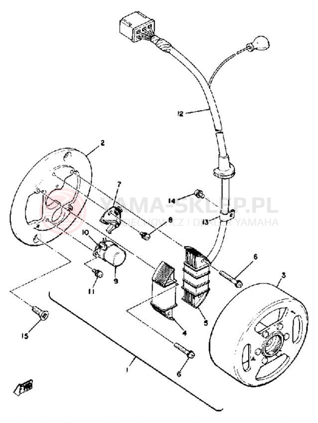 Schemat "Układ zapłonowy" do Yamaha DT100G