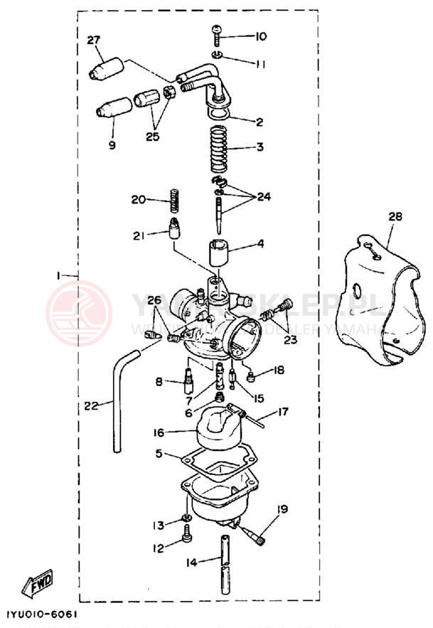 Schemat "Gaźnik" do Yamaha RAZZ SH50U/SH50MU