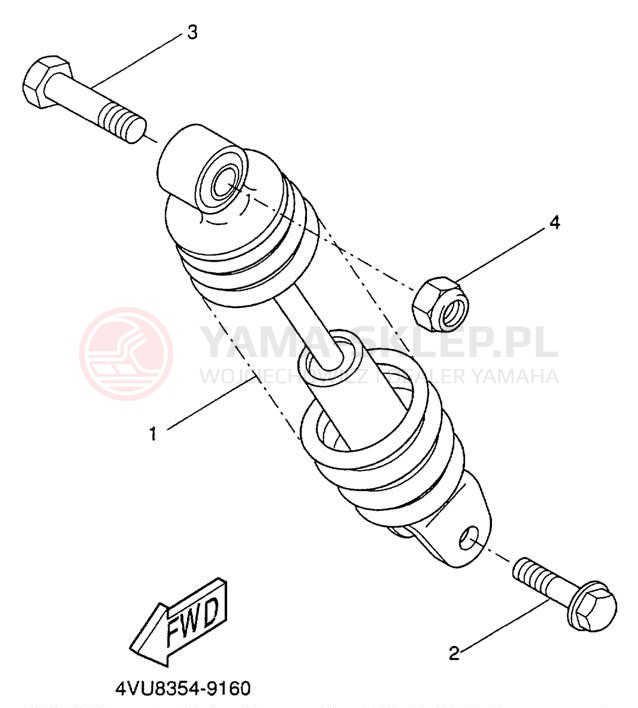 Schemat "zawieszenie tył" do Yamaha ZUMA II CW50M