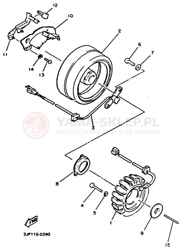Schemat "prądnica" do Yamaha V-MAX 1200 VMX12D/VMX12DC