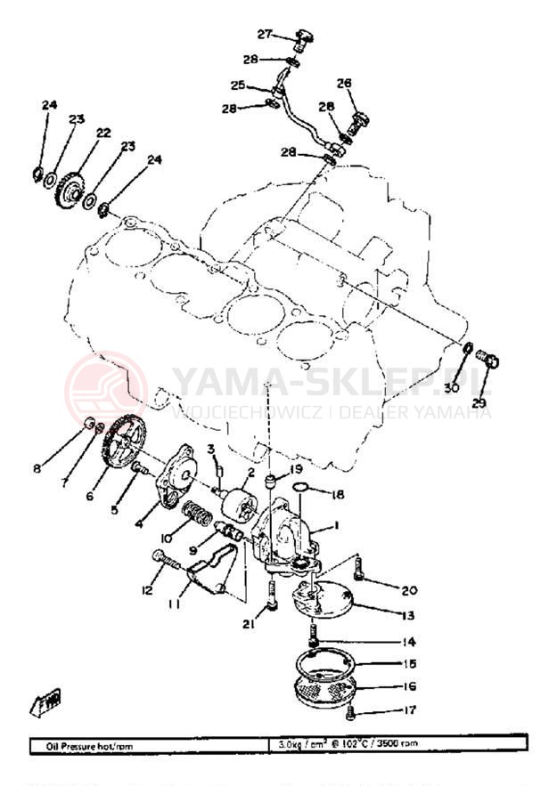 Schemat "Pompa olejowa" do Yamaha XS1100F