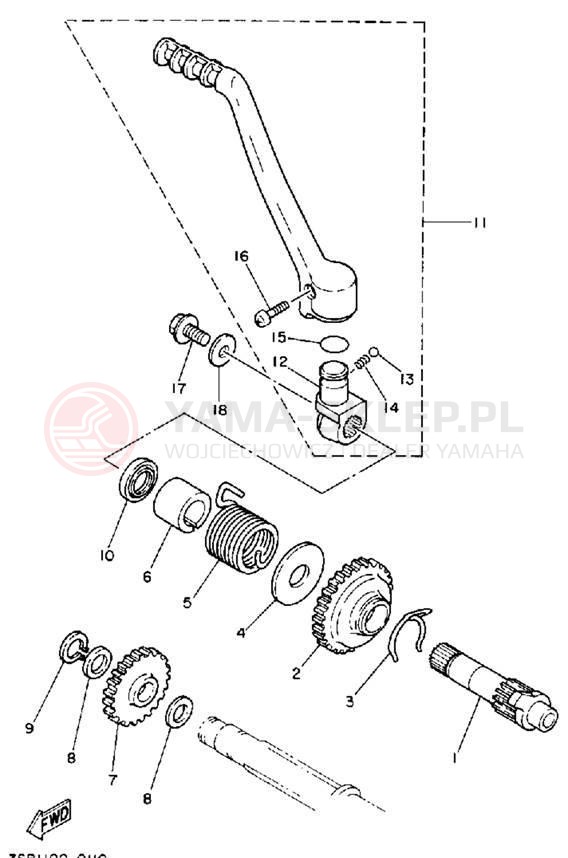 Schemat "rozrusznik" do Yamaha YZ250D1