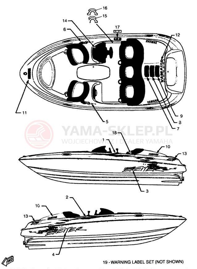 Schemat "Naklejki" do Yamaha EXCITER EXT1100U