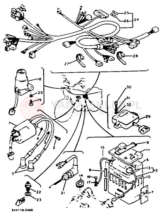 Schemat "układ elektryczny" do Yamaha XS650SK