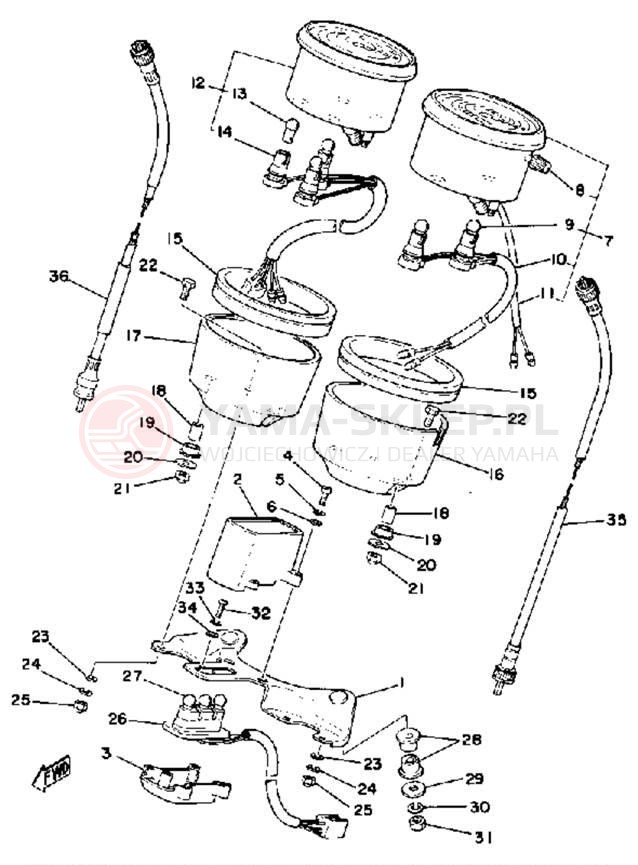 Schemat "Przędkościomierz" do Yamaha XS400E