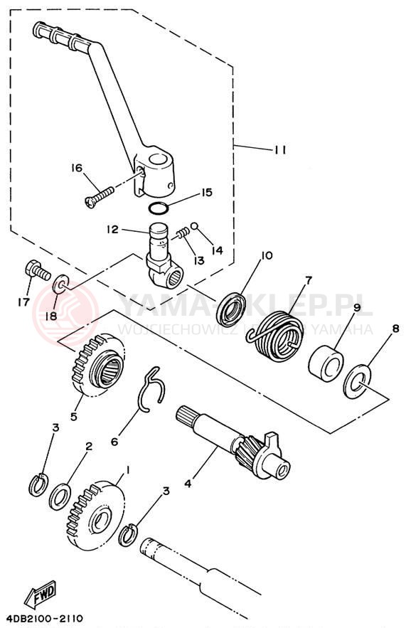 Schemat "rozrusznik" do Yamaha YZ125 YZ125L1