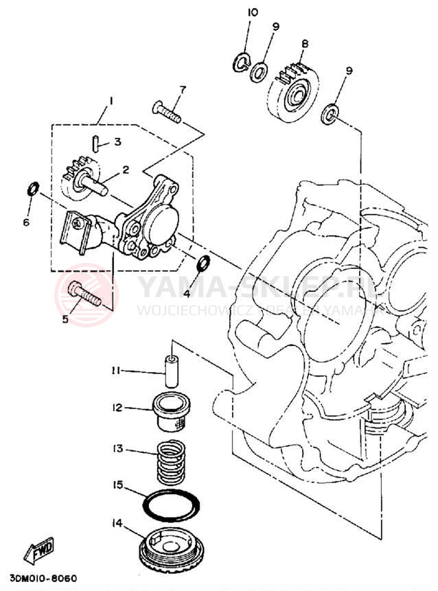 Schemat "Pompa olejowa" do Yamaha ROUTE 66 XV250WC/XV250W