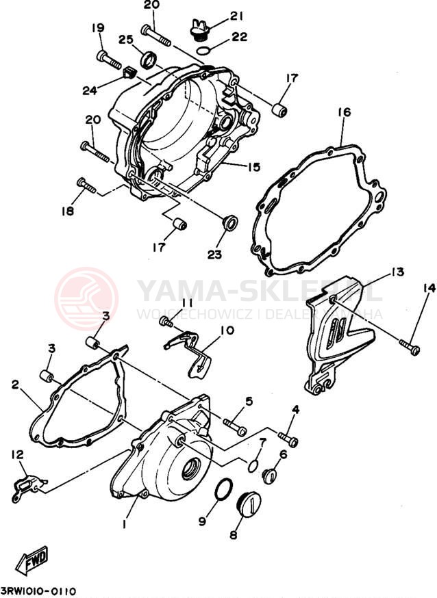 Schemat "Pokrywa silnika" do Yamaha SEROW XT225G/XT225GC