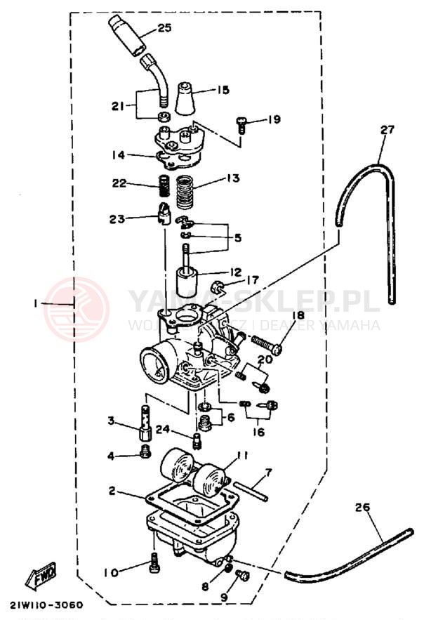 Schemat "Gaźnik" do Yamaha Y-ZINGER PW80K