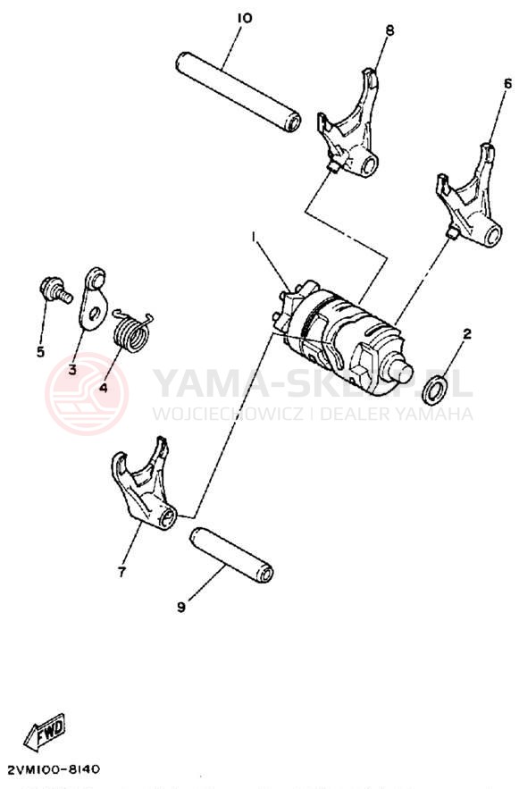 Schemat "Wodziki, automat" do Yamaha YZ250WRW