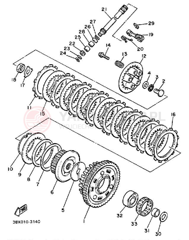 Schemat "sprzęgło" do Yamaha MAXIM X XJ700XS/XJ700XSC