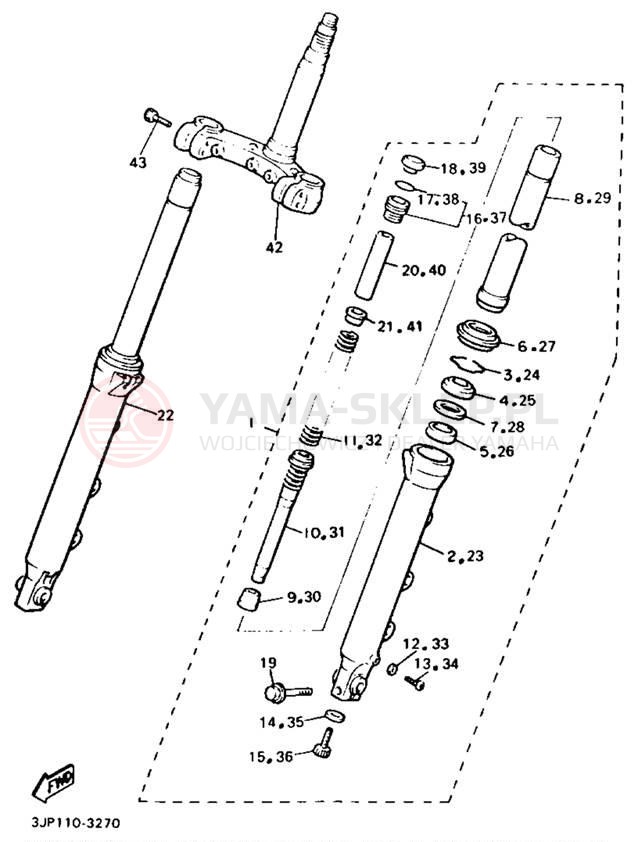 Schemat "Amortyzatory przód" do Yamaha V-MAX 1200 VMX12E/VMX12EC