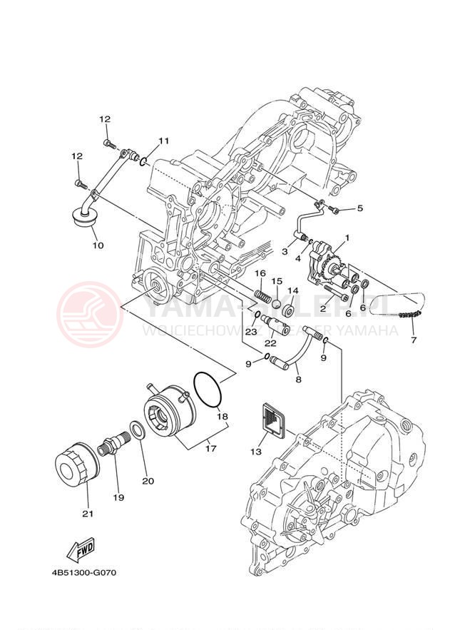 Schemat "Pompa olejowa" do Yamaha T MAX XP500YY