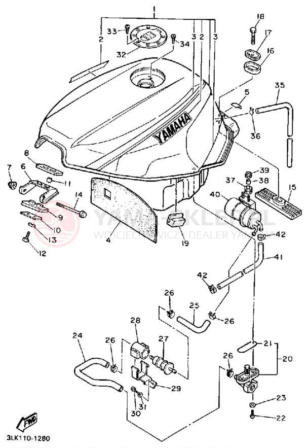 Schemat "zbiornik paliwa" do Yamaha FZR1000BC/FZR1000B