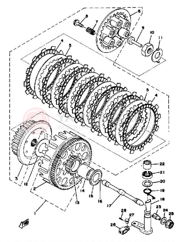 Schemat "sprzęgło" do Yamaha YZ400E