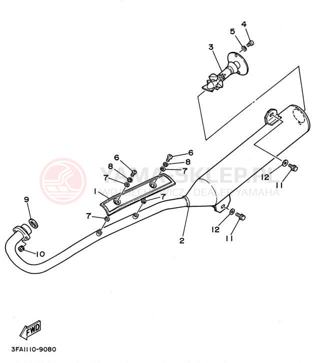 Schemat "Wydech końcowy" do Yamaha BREEZE YFA1H