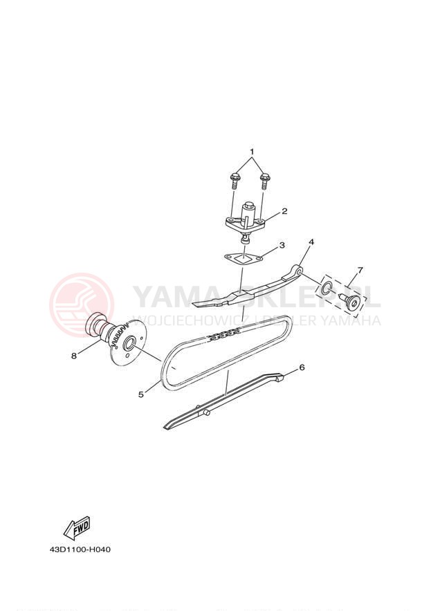 Schemat "Rozrząd - łańcuszek" do Yamaha RAPTOR 90 YFM90RYB/YFM90RYL