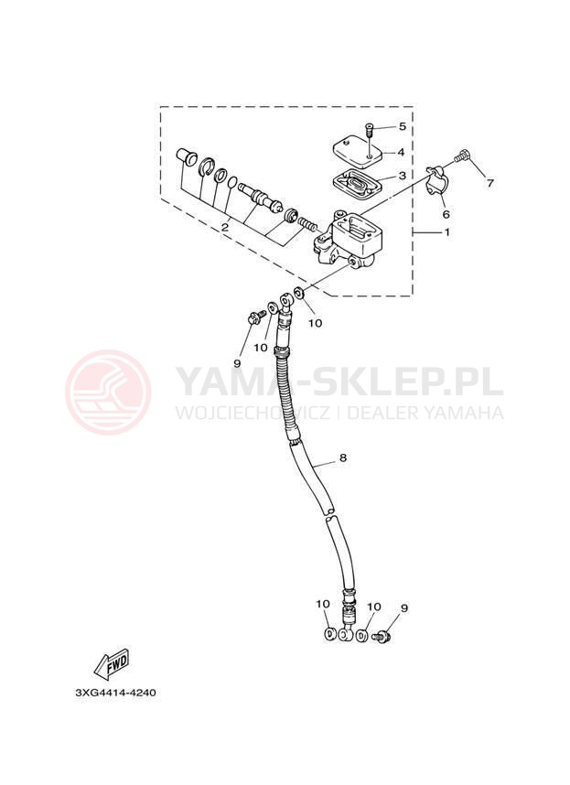 Schemat "Pompa hamulcowa przednia" do Yamaha ZUMA YW50T