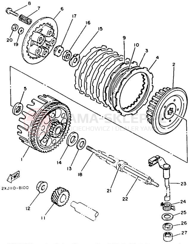 Schemat "sprzęgło" do Yamaha BLASTER YFS200D_MN