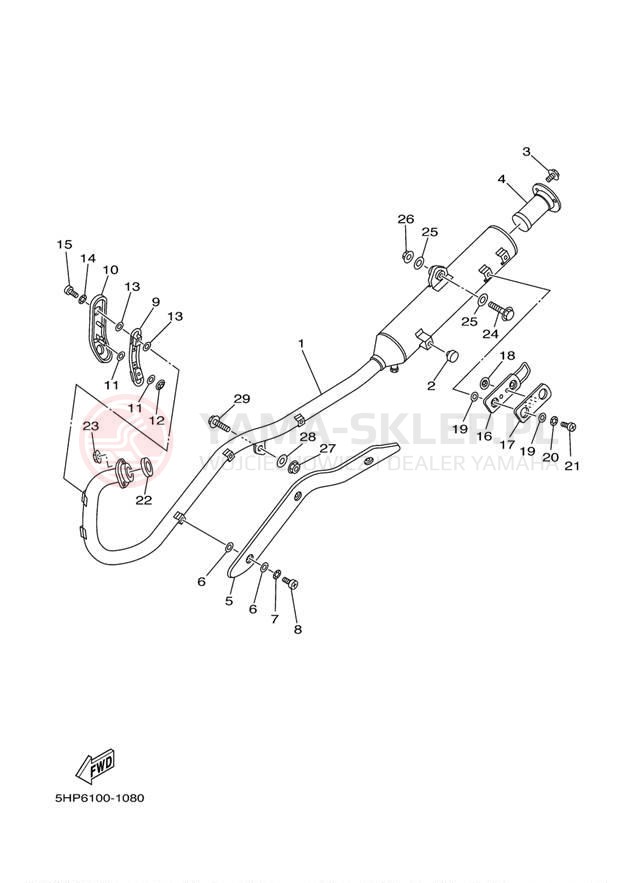 Schemat "Wydech końcowy" do Yamaha TT-R125LE TTR125LEW/TTR125EW