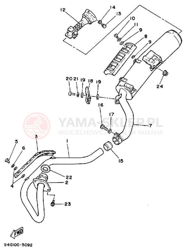 Schemat "Wydech końcowy" do Yamaha BIG WHEEL ELEC START BW200ES