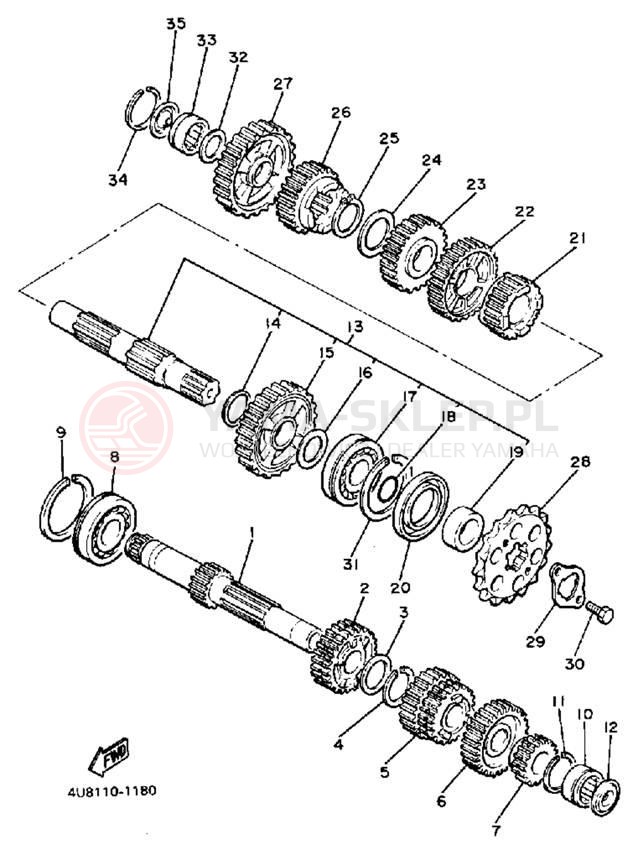 Schemat "Skrzynia biegów " do Yamaha FJ600NC/FJ600N
