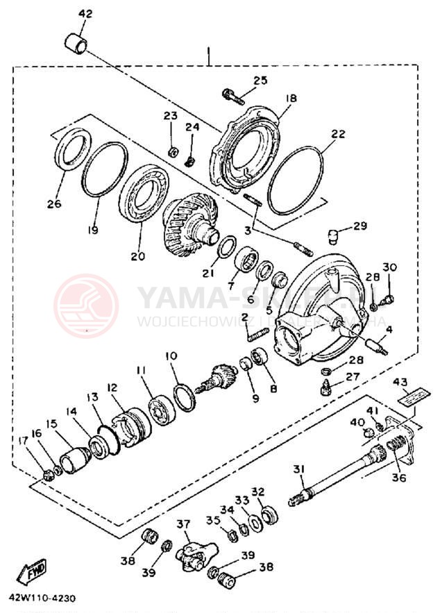 Schemat "Wał napędowy" do Yamaha VIRAGO 700 XV700L/XV700LC