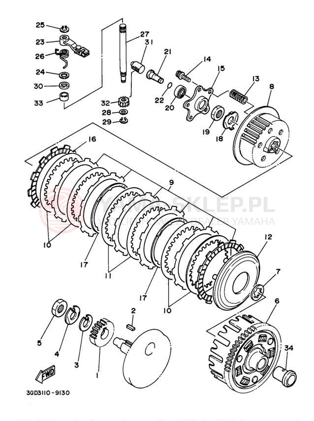 Schemat "sprzęgło" do Yamaha WARRIOR YFM350XJ_M/YFM350XJ