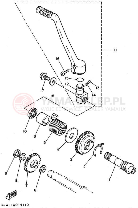 Schemat "rozrusznik" do Yamaha WR250ZH