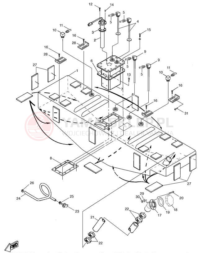 Schemat "zbiornik paliwa" do Yamaha LS2000 LST1200Y