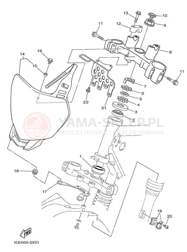 Schemat "Półki zawieszenia" do Yamaha TT-R230 TTR230TC/TTR230T