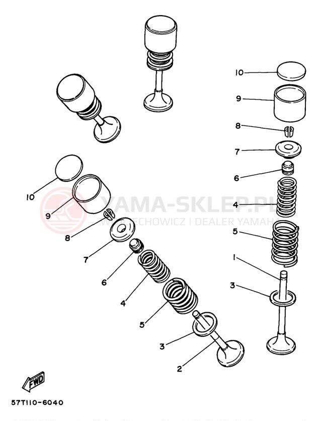 Schemat "zawory" do Yamaha XT350J/XT350JC
