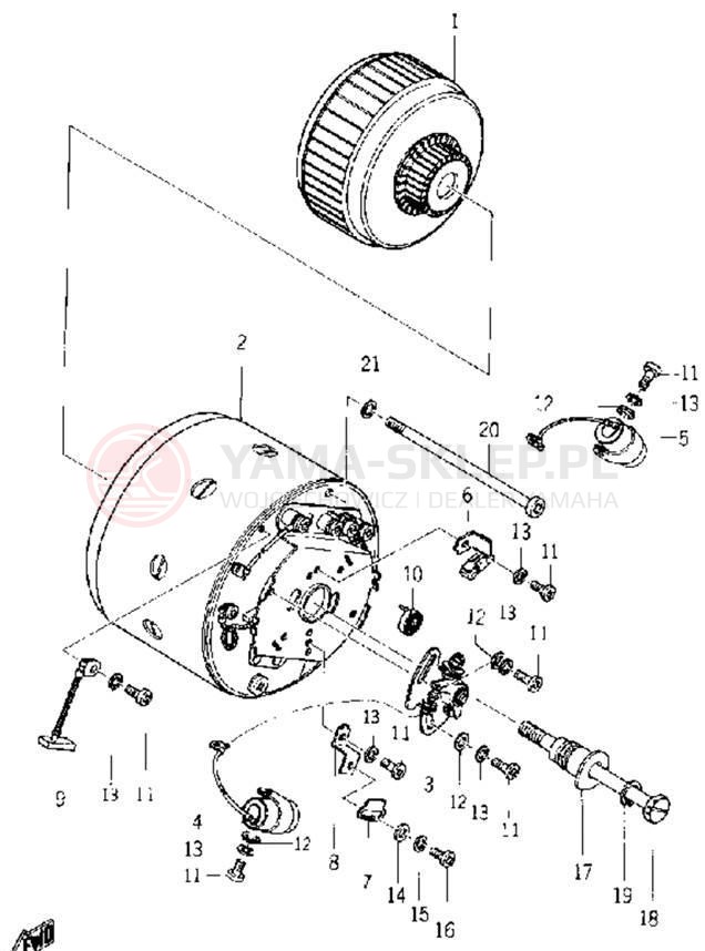 Schemat "prądnica" do Yamaha YL1