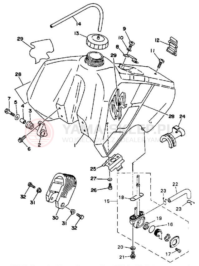 Schemat "zbiornik paliwa" do Yamaha WR500ZD