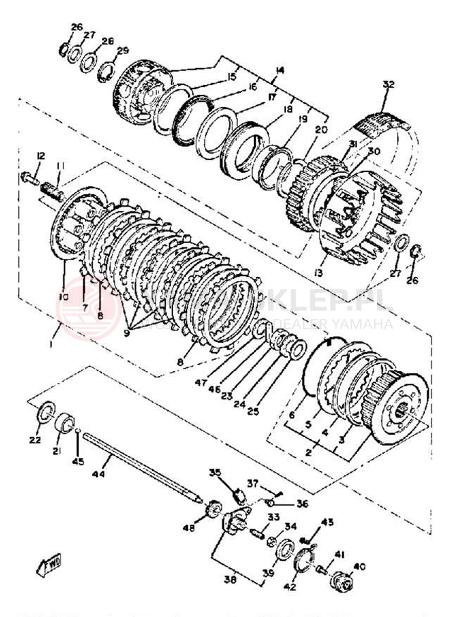 Schemat "sprzęgło" do Yamaha XS850G