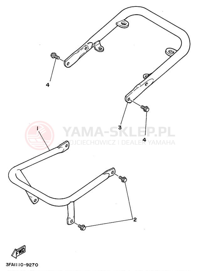 Schemat "osłona / stelaż" do Yamaha BREEZE YFA1G