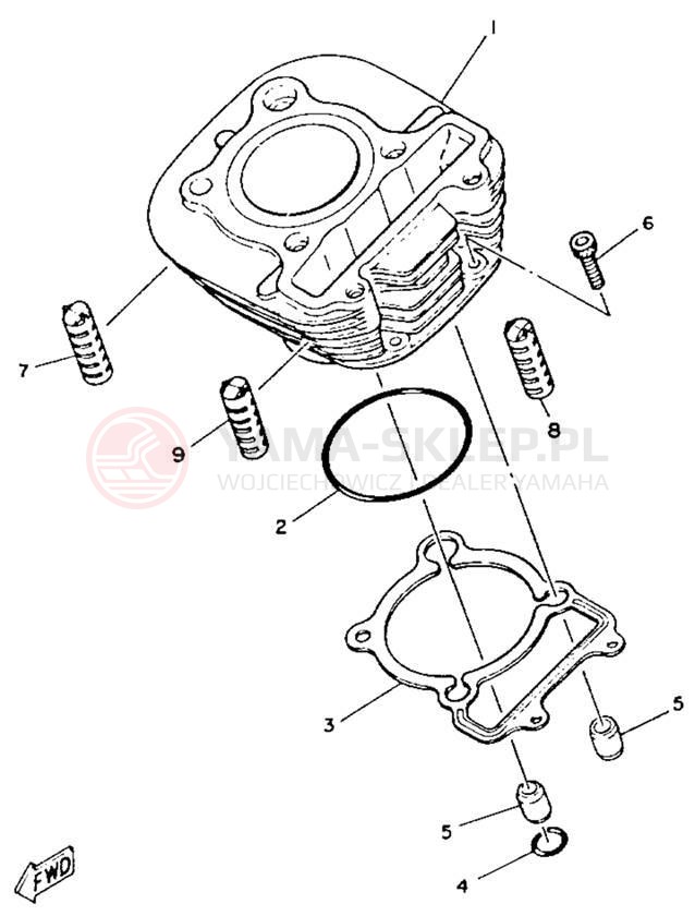 Schemat "cylinder" do Yamaha MOTO-4 YFM225U