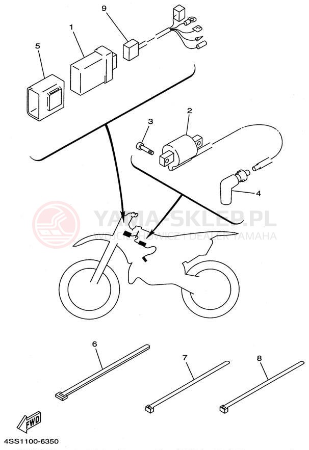 Schemat "układ elektryczny" do Yamaha YZ125H1