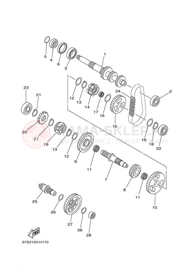 Schemat "Skrzynia biegów " do Yamaha GRIZZLY 450 EPS 4WD YFM45FGPBG