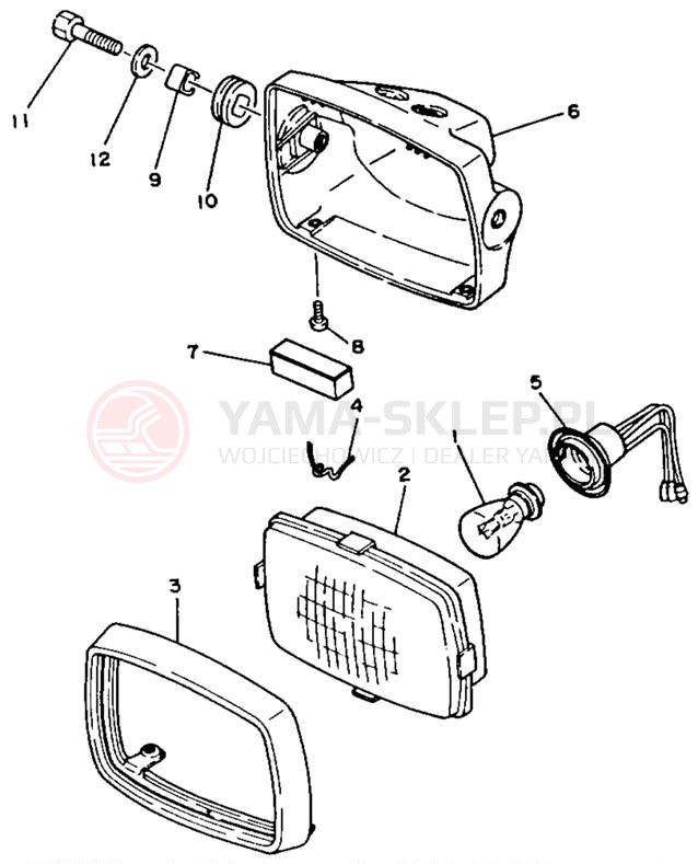 Schemat "Lampa przód" do Yamaha BLASTER YFS200D
