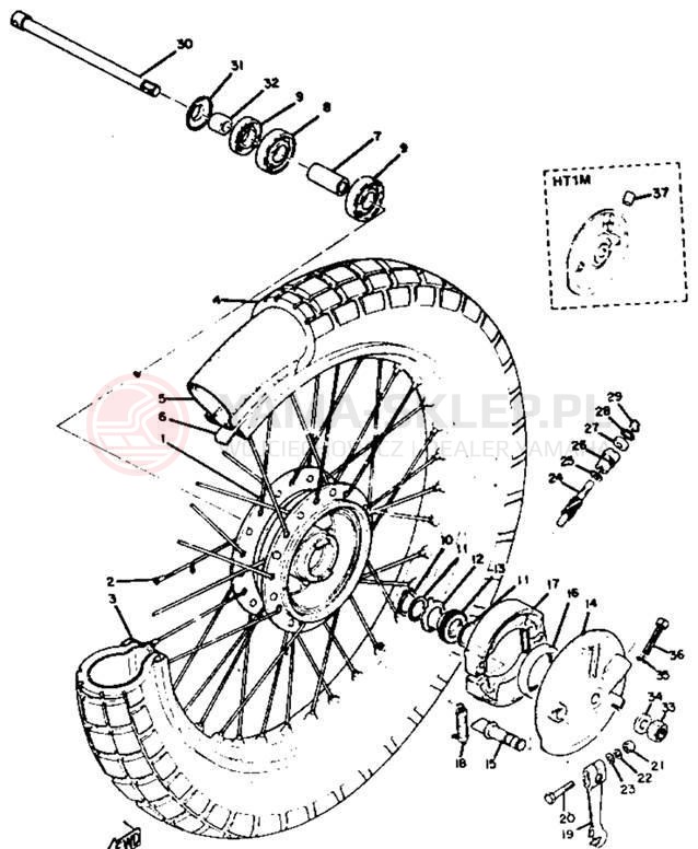 Schemat "Koło przód" do Yamaha HT1