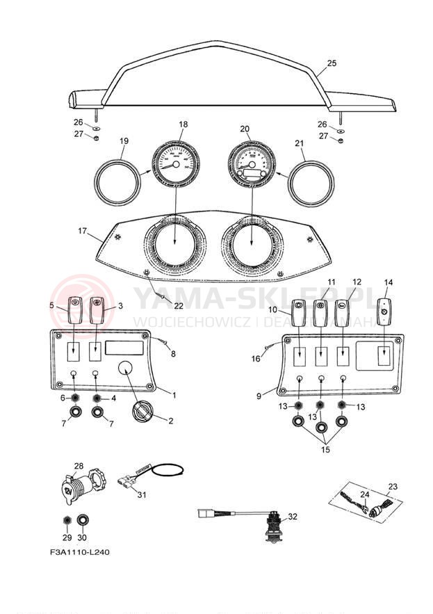Schemat "układ elektryczny" do Yamaha SX190 RX1800CN/RX1800DN
