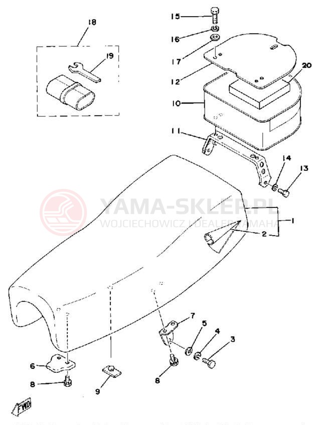 Schemat "siedzenie" do Yamaha IT175F