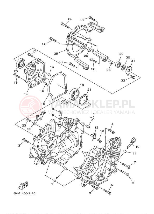 Schemat "Obudowa silnika" do Yamaha GRIZZLY 660 SE YFM66FASET