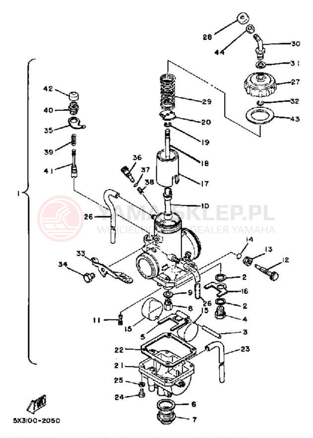 Schemat "Gaźnik" do Yamaha YZ100K