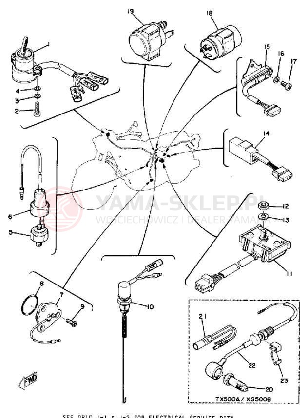 Schemat "układ elektryczny" do Yamaha TX500