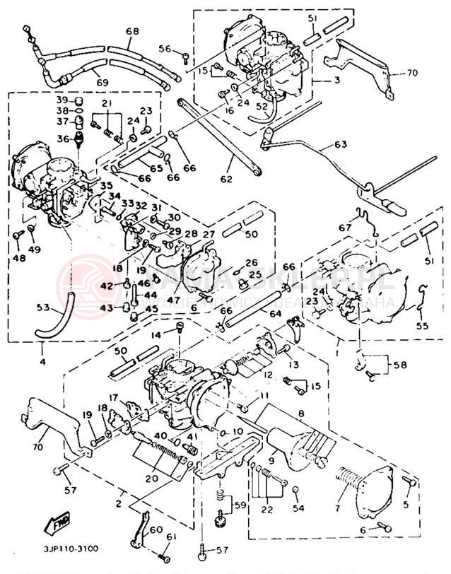 Schemat "Gaźnik" do Yamaha V-MAX 1200 VMX12E/VMX12EC
