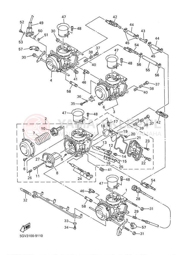 Schemat "Gaźnik" do Yamaha YZFR6 YZFR6P/YZFR6PC