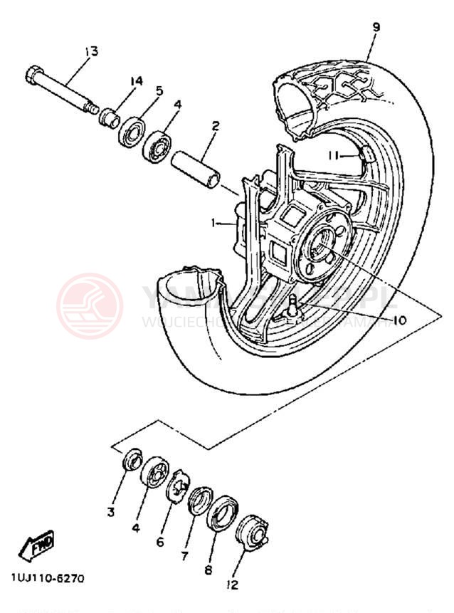 Schemat "Koło przód" do Yamaha RADIAN YX600TC/YX600T