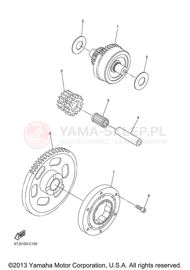 Schemat "rozrusznik" do Yamaha WR450F WR450FV